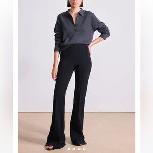 Apiece Apart Black Hana Pull On Knit Flare Pants